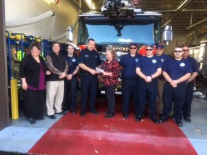 Fire station receiving an award