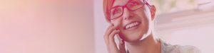 Woman with glasses talking on a cellphone