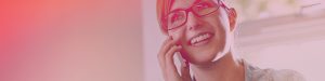 Woman with glasses talking on a cellphone